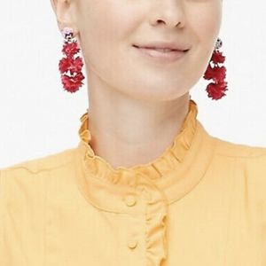 J. Crew Beaded Blossom Drop Earrings Fuchsia NWT